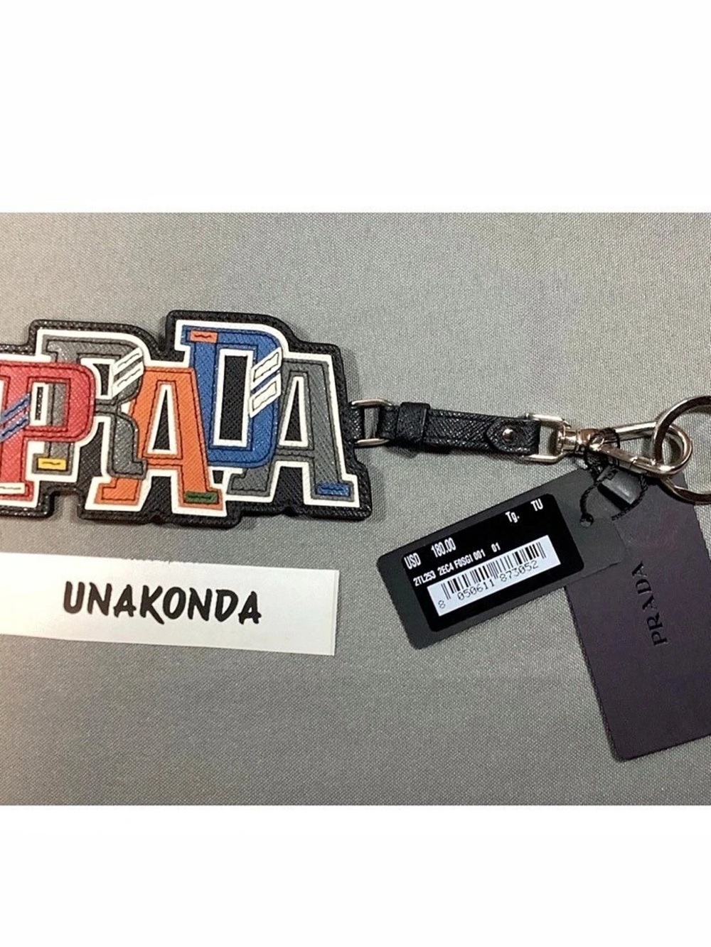 Prada Saffiano Multicolor Logo Trick Keyring Bag Charm 2TL253 Keyring Bag Charm